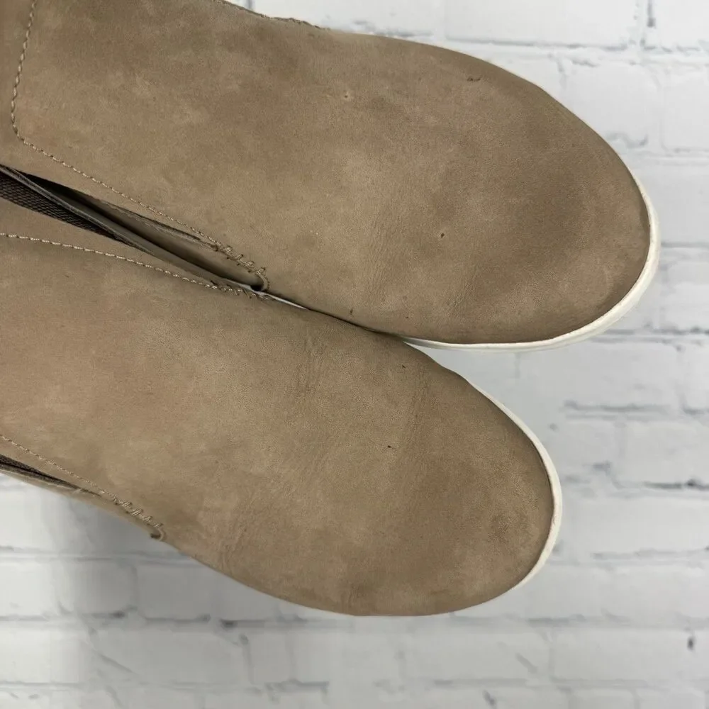 Olukai Manu Hope Slip On Ankle Booties Womens Size 8 Tan Nubuck Wool Lined
